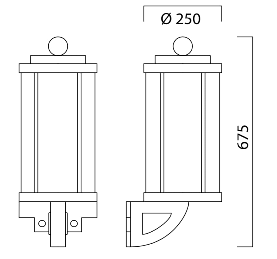 Große Art déco-Außenleuchte mit Zylinderglas S 4-1, Bild 4 Große Art déco-Außenleuchte mit Zylinderglas S 4-1, Bild 4