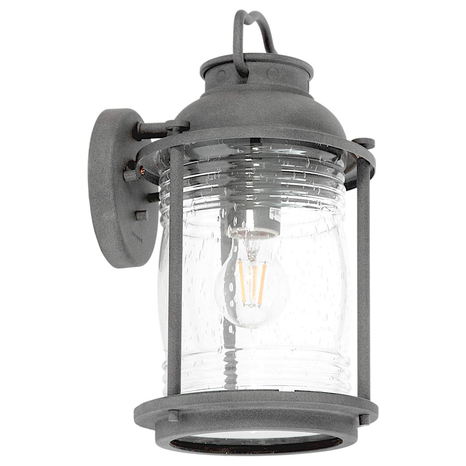 Large Wall Light with Ribbed Glass, 35 cm
