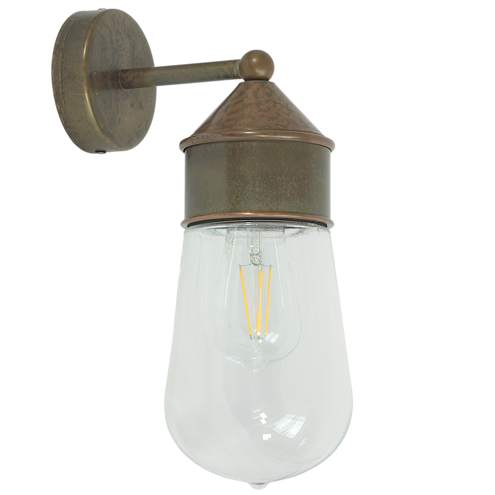 Minimalist Italian Brass an Copper Outdoor Wall Light Drop