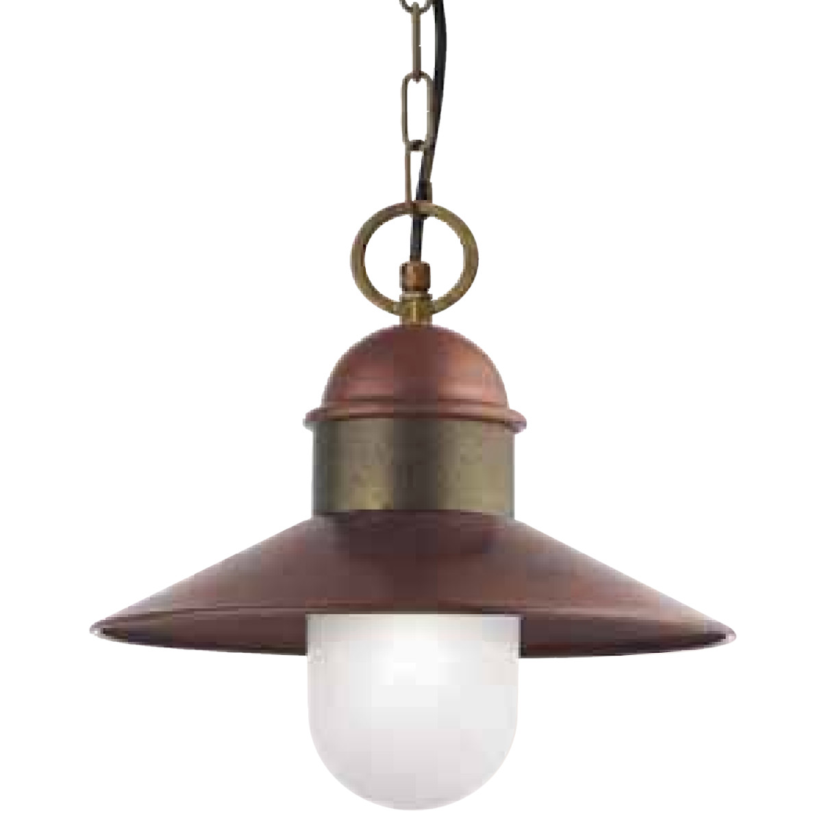 Il Borgo pendant lamp in copper and brass