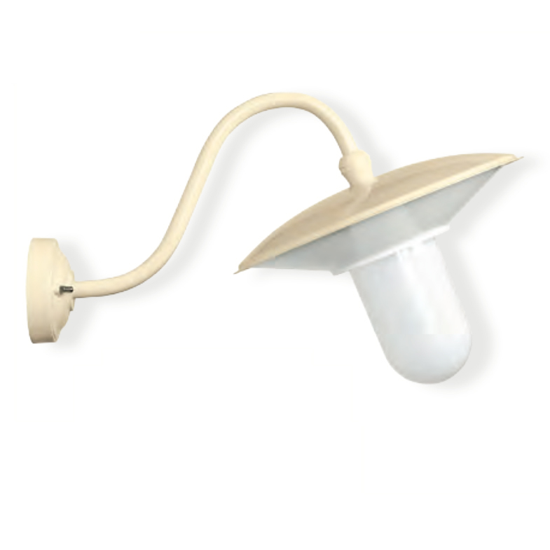 Forward-facing Swan Arm Wall Light for Outdoors