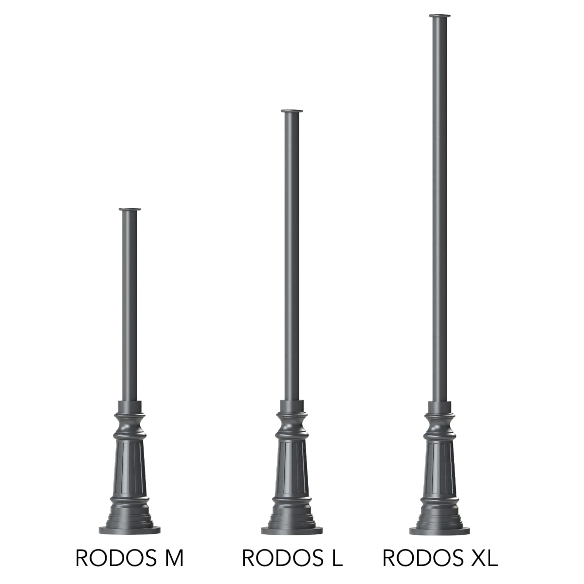 Mast RODOS M mit glatter Säule 111 / 144 / 180 cm