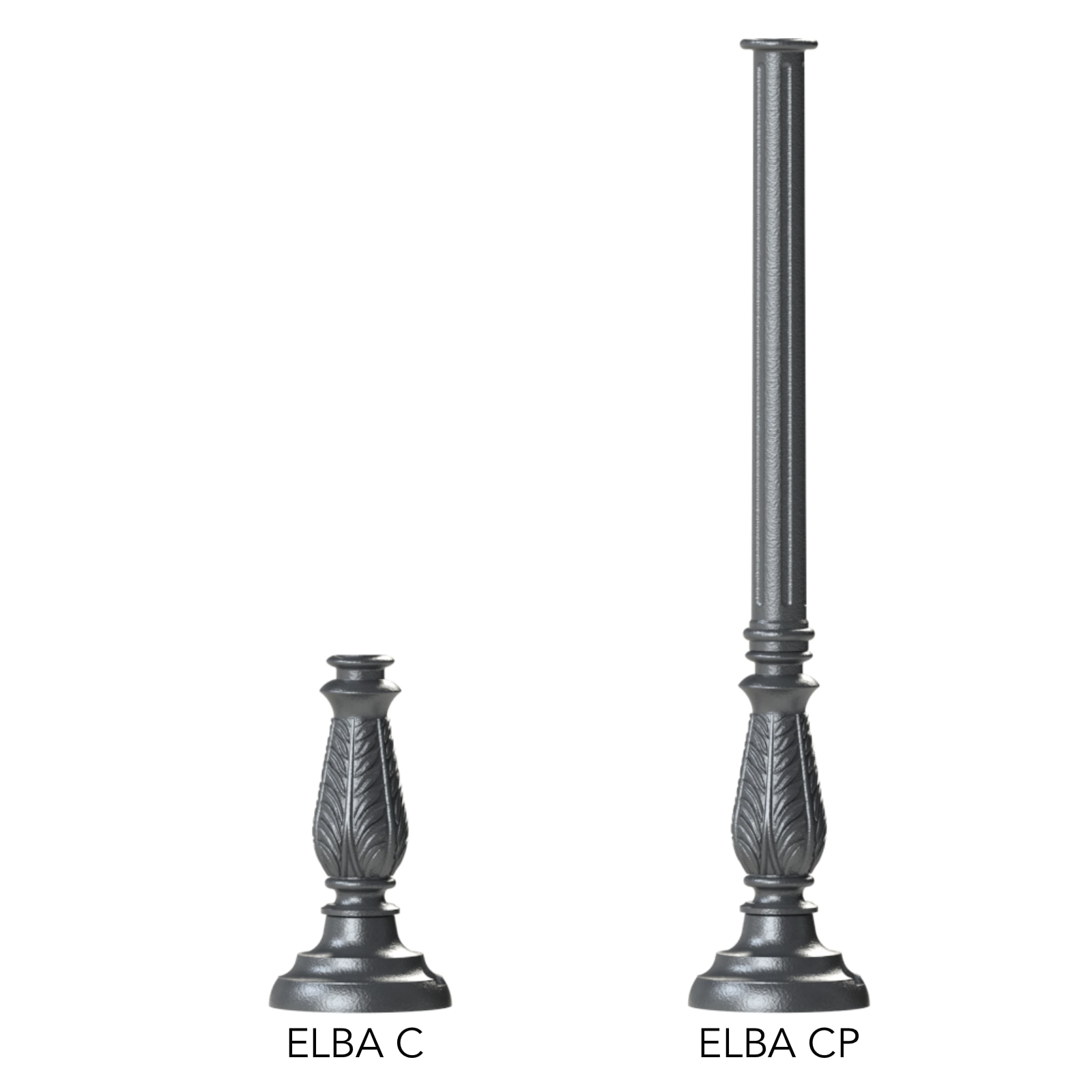 Schlanke Säule ELBA C mit Blattornament 34 / 92 cm