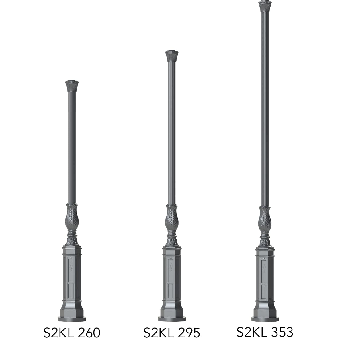 Gussmast mit Akanthusblattkelch S2KL 260 / 295 / 353 cm Gussmast mit Akanthusblattkelch S2KL 260 / 295 / 353 cm