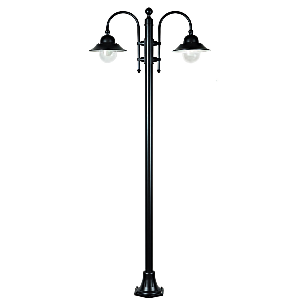 Double-flame Post Lamp for Pathways from Italy