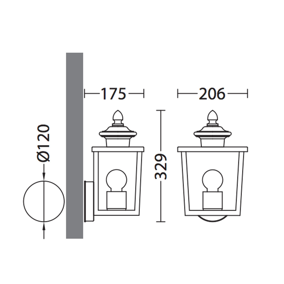 Bild 2: Die Maße: Kleine kubische Edelstahl-Außenleuchte Kleine kubische Edelstahl-Außenleuchte: Die Maße: Kleine kubische Edelstahl-Außenleuchte