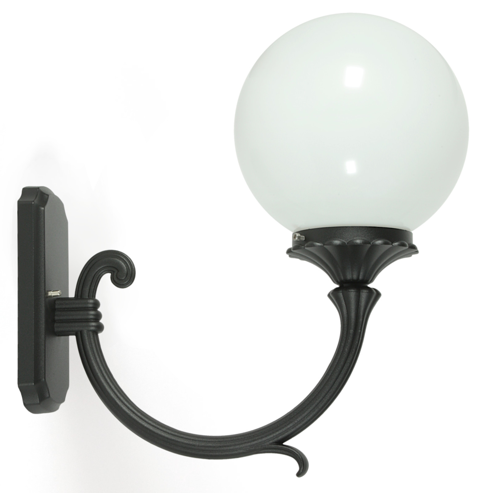 Globe Wall Light on Bow Arm Globe Wall Light on Bow Arm