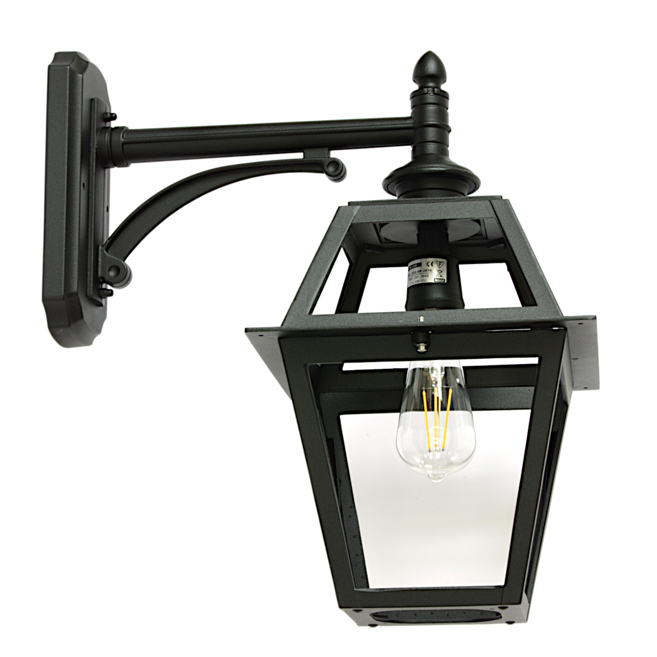 Bild 4: nach unten gerichtet, schwarz lackiert mit klarem Glas: Historische Wandlaterne mit Glasdach Historische Wandlaterne mit Glasdach: nach unten gerichtet, schwarz lackiert mit klarem Glas: Historische Wandlaterne mit Glasdach