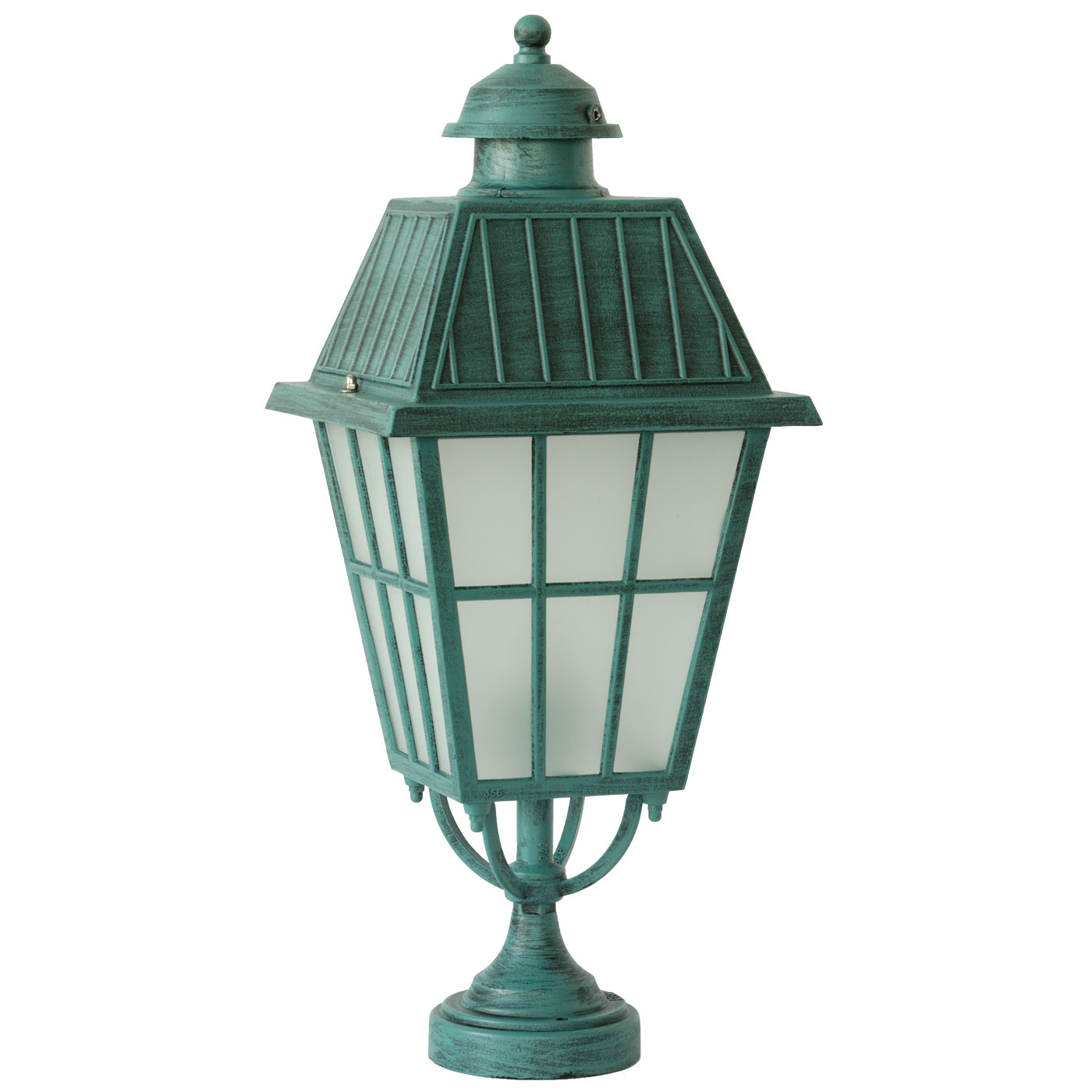 Historical garden lamp with latticed glass