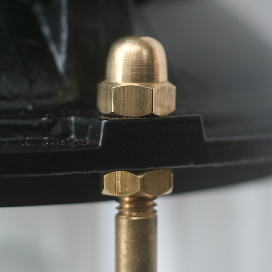 Bild 7: Messingstreben Standleuchte mit Leitereisen und Laterne Hamburg.31: Messingstreben