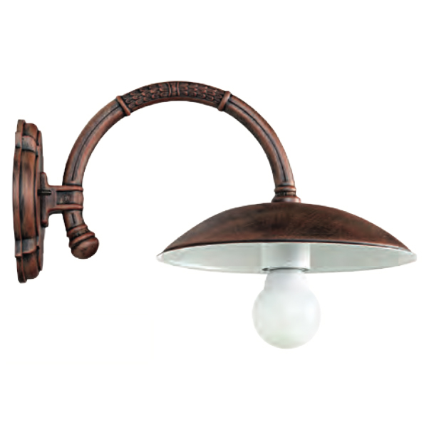 Italian Outdoor Wall Light without Glass and Small Bow Arm