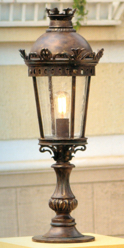 Classy Wrought Iron Pedestal Lantern AL 6721