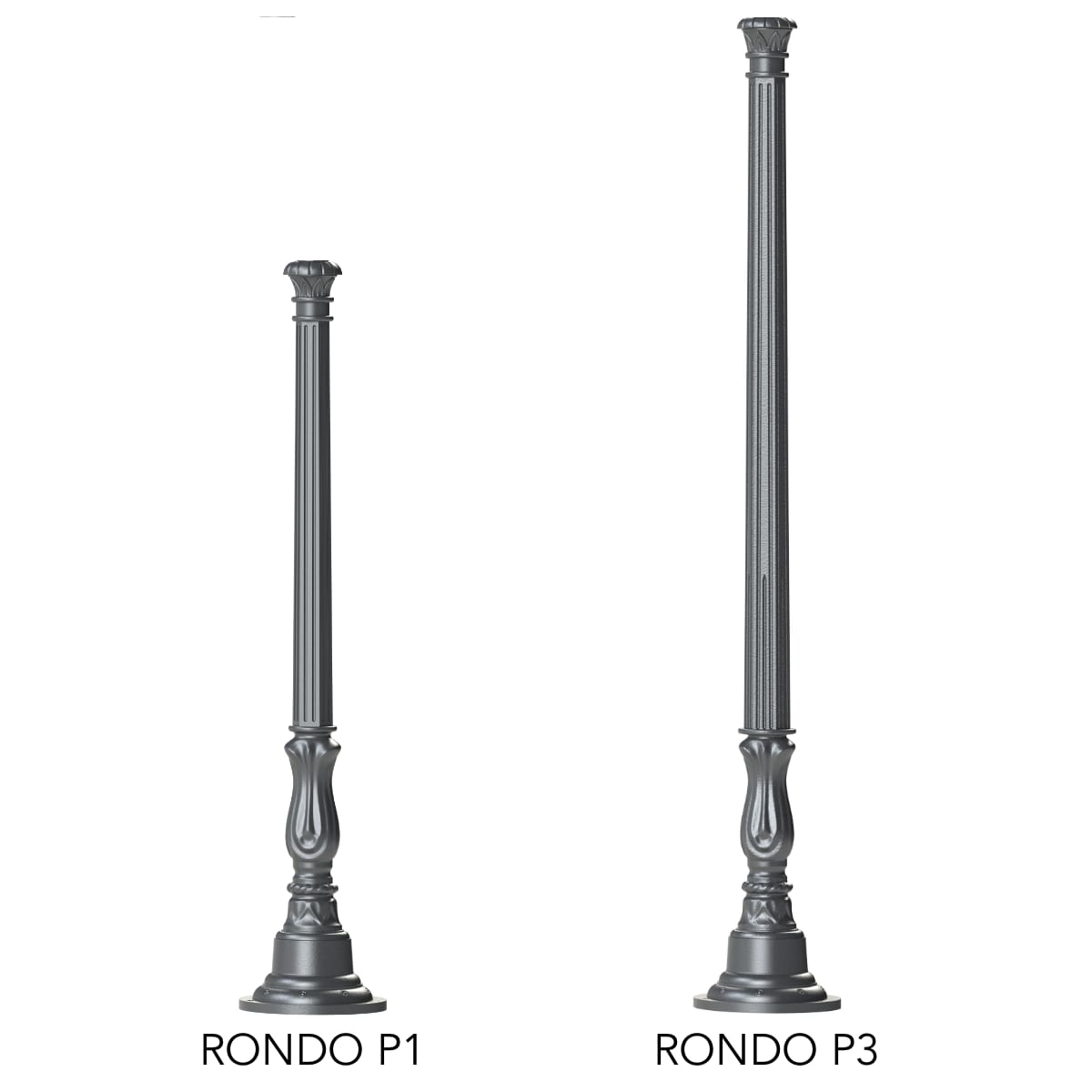 Historischer Mast mit kannelierter Säule RONDO P1.P3 155 / 205 cm