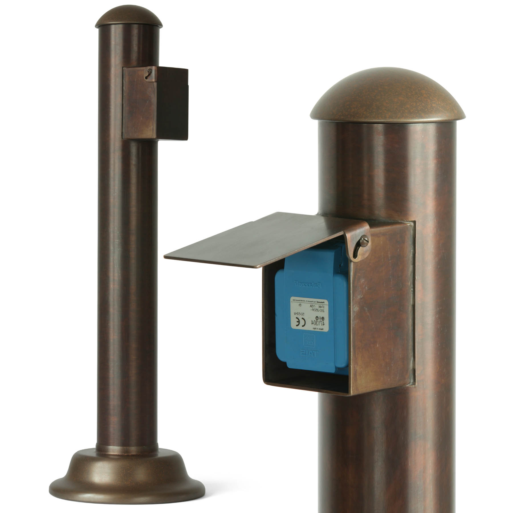 Copper Garden Bollard With Power Socket