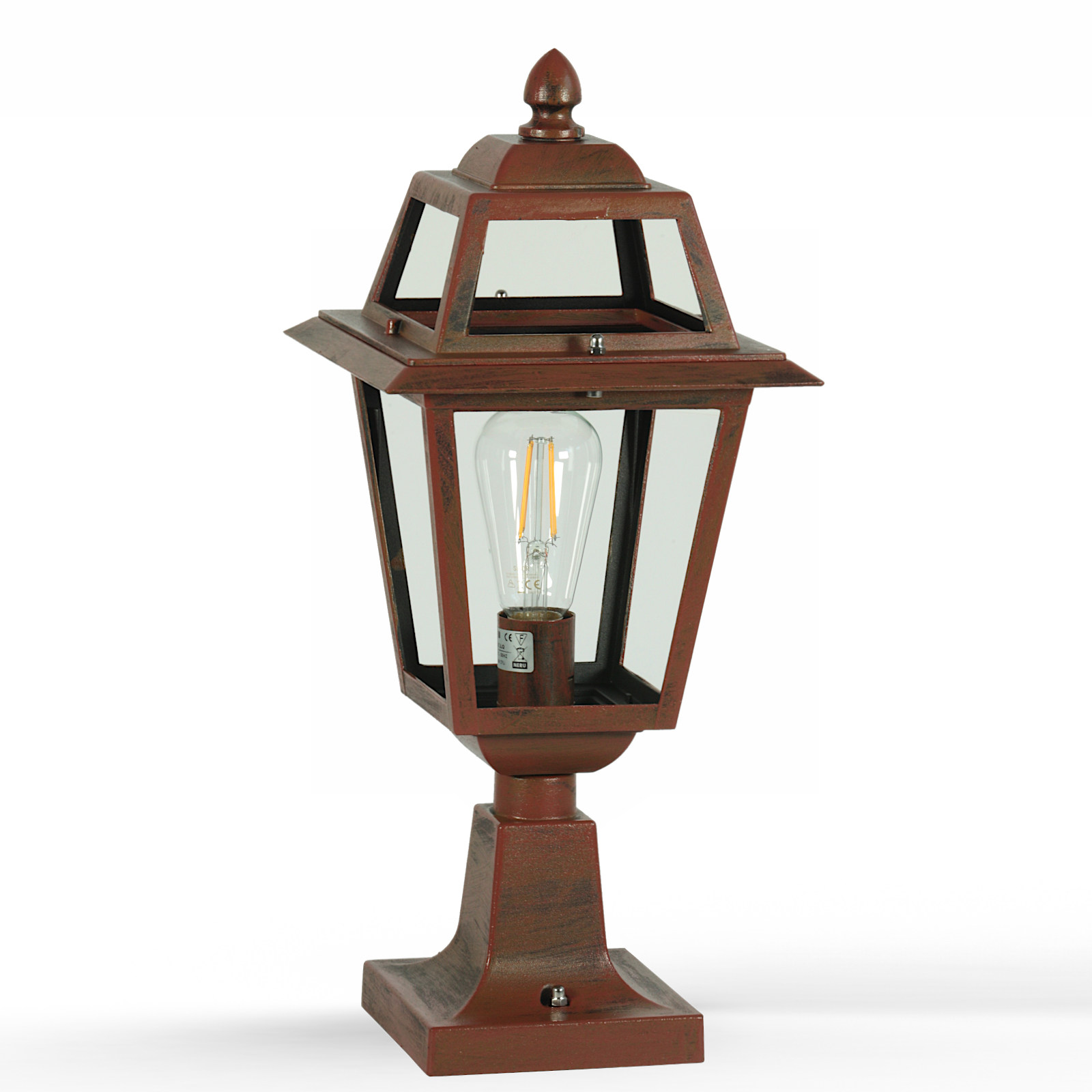 Sockellampe für außen in Rostfarbe Sockellampe für außen in Rostfarbe