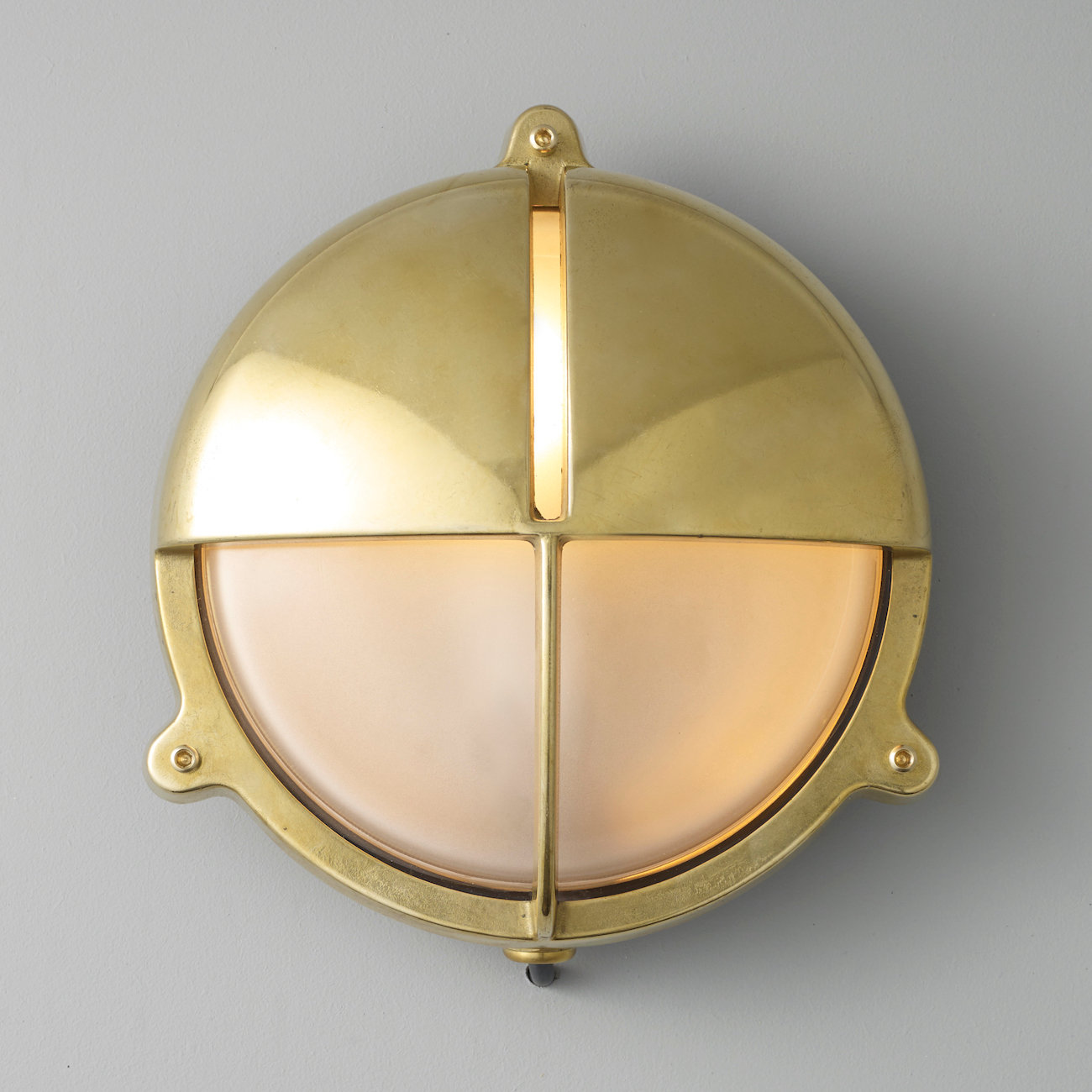 Brass Bulkhead Light with Eyelid Shield 7428