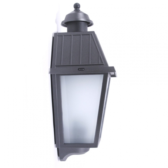 Bild 2: Anthrazit, mattes Glas Flache Wandleuchte für die Hauswand: Anthrazit, mattes Glas