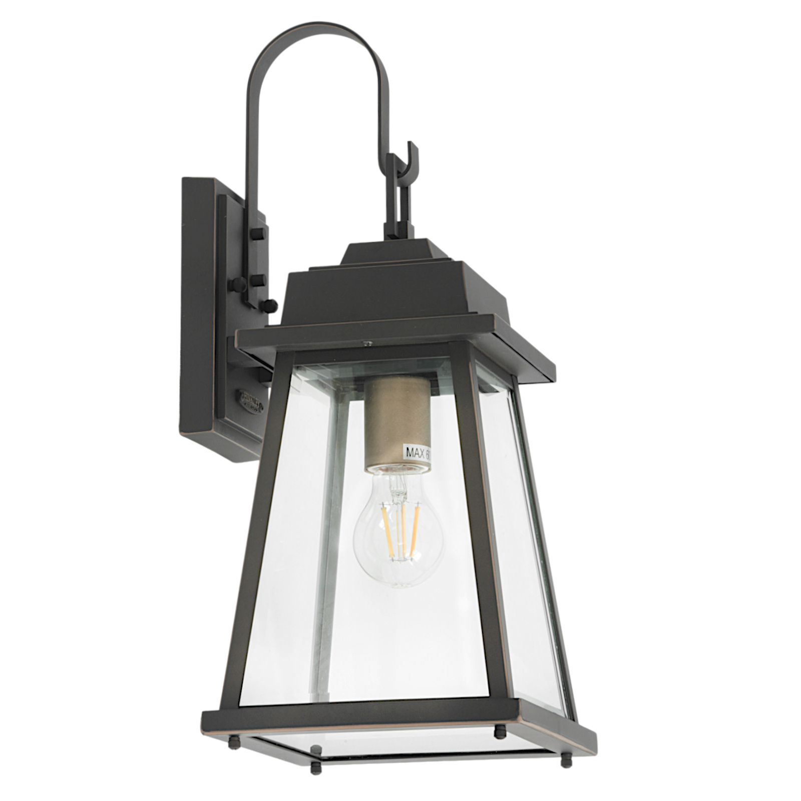 Außenwandleuchte mit kegelförmiger Glaslaterne