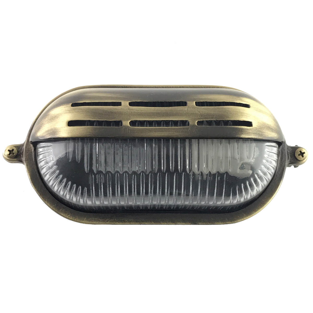 Marine outdoor brass wall light with half-shade Marine outdoor brass wall light with half-shade