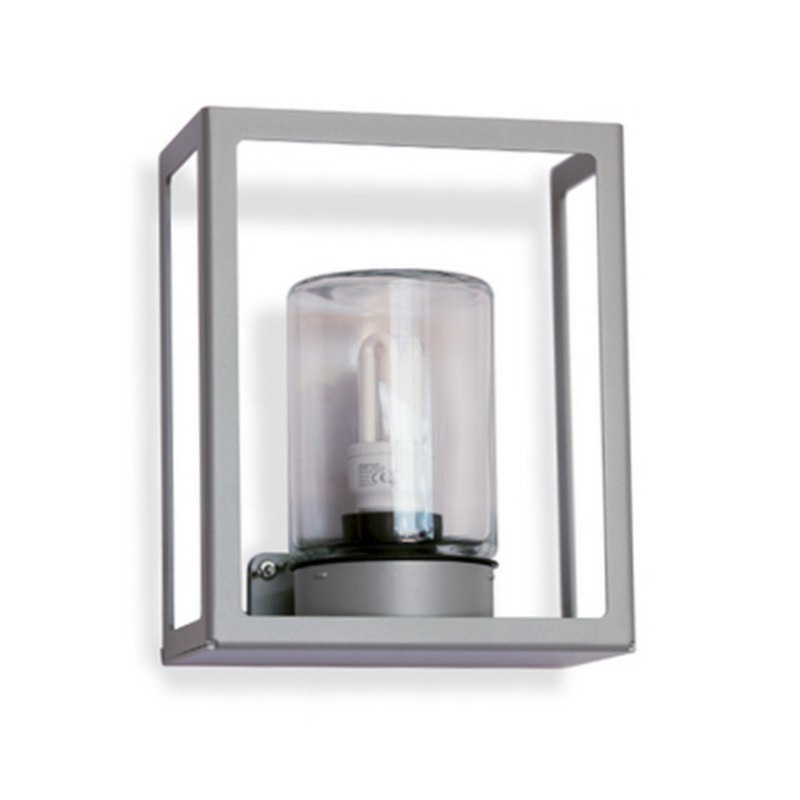 Bild 7: Metallgrau Flache Design-Außenlampe Hugy mit IP 65: Metallgrau