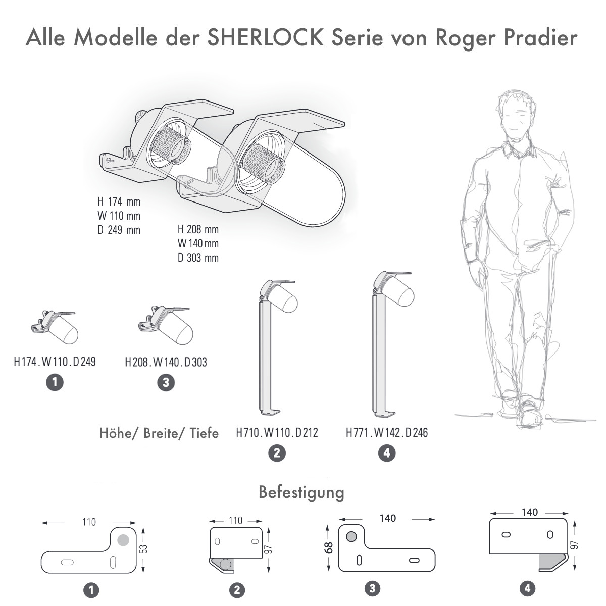 Wandleuchte für Außen mit Glaszylinder Sherlock, Bild 9 Wandleuchte für Außen mit Glaszylinder Sherlock, Bild 9