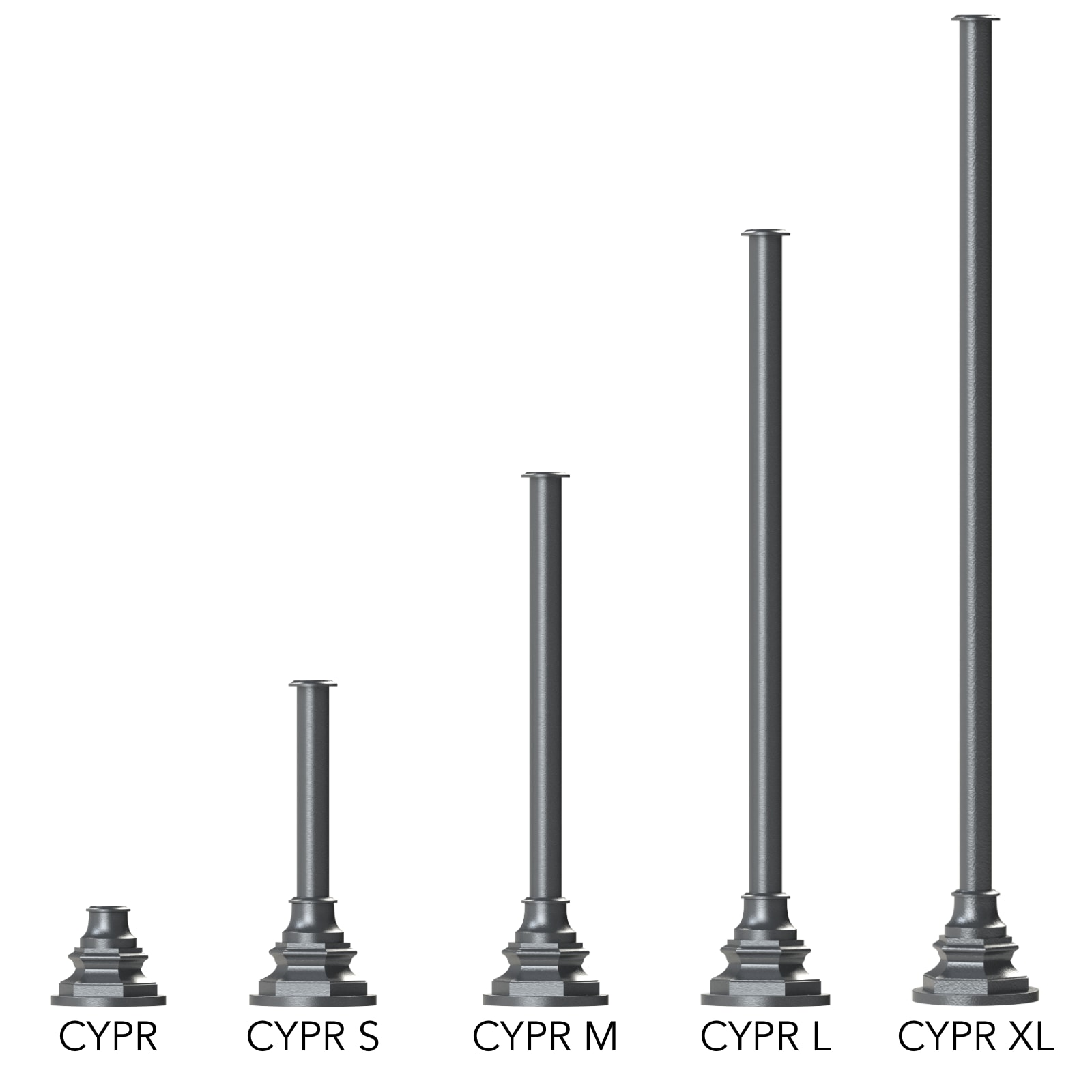 Mast CYPR mit Akanthusblattkelch 17 / 50 / 83 / 117 / 151 cm