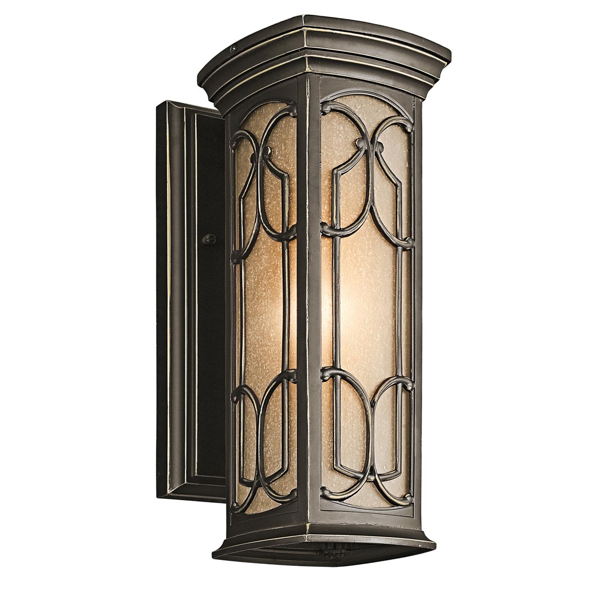 Small Wall Light With Amber-Coloured Glass, 37 cm
