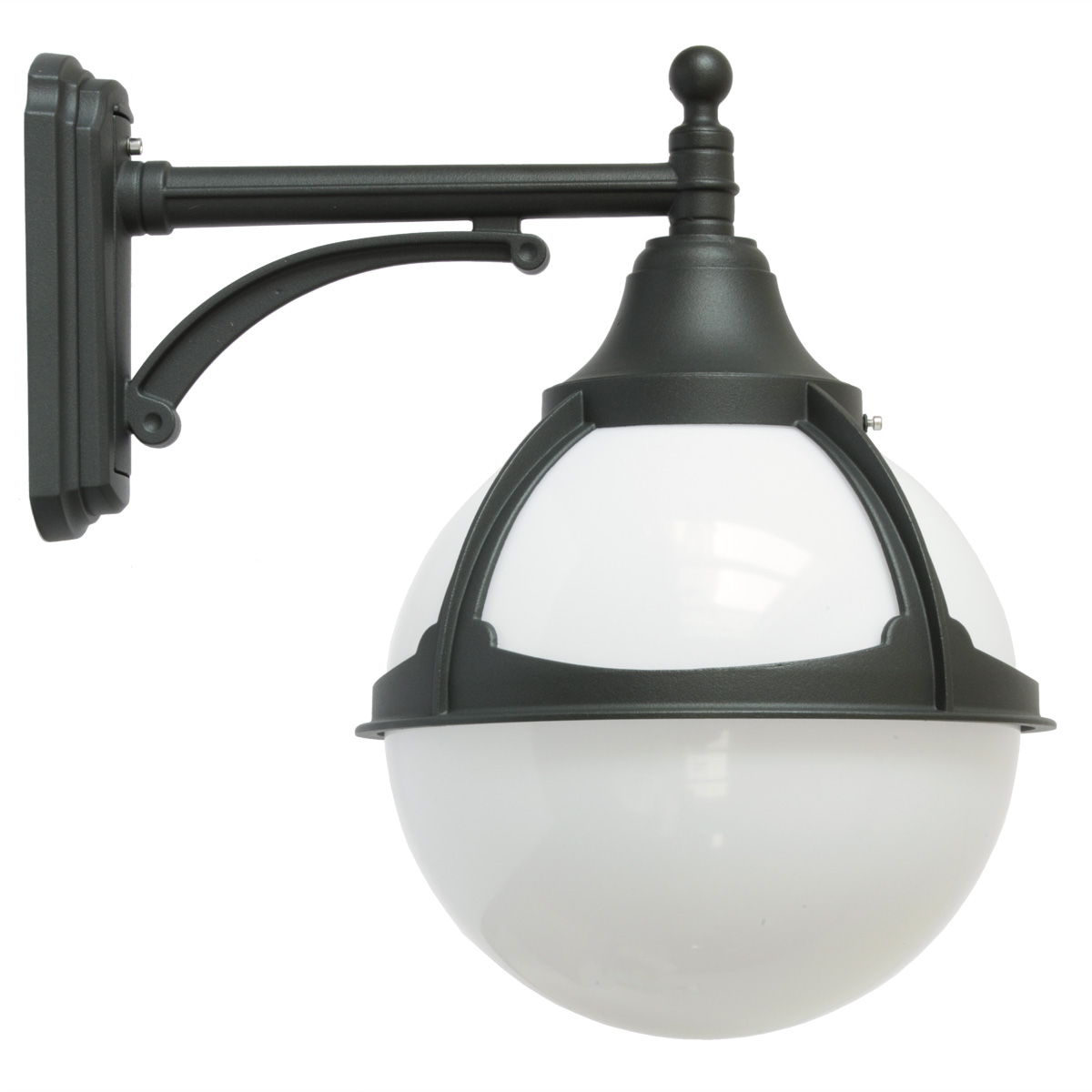 Outdoor Globe Wall Lamp on Short Arm