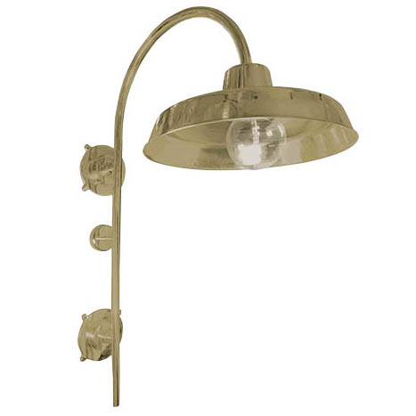 Large brass wall light N° 777 with round bracket