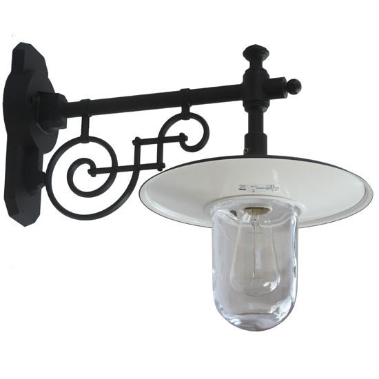 Bild 16: Schwarz mit klarem Glas (altes Modell) Historische Hofleuchte: Schirmleuchte mit Zylinderglas: Schwarz mit klarem Glas (altes Modell)