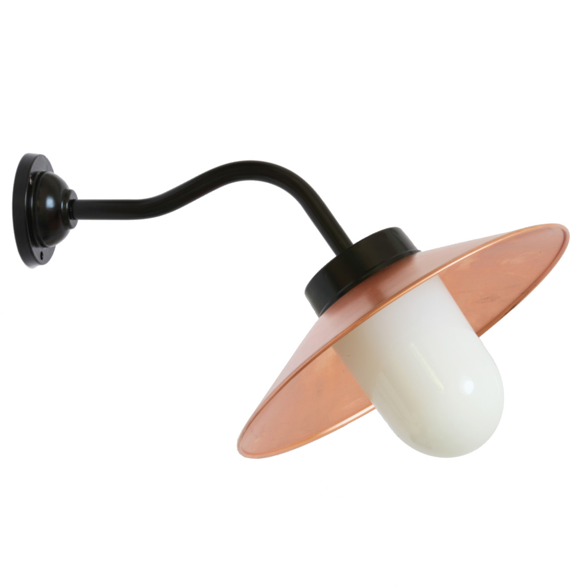 Classical Black Barn Lamp With Copper Shade 38-45 BCU