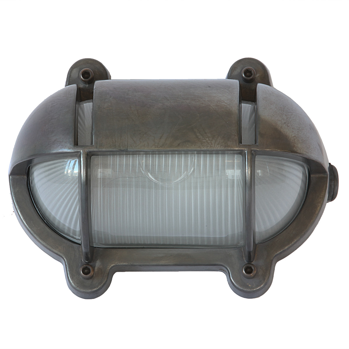 Oval Brass Bulkhead Light with Eyelid Shield 7436