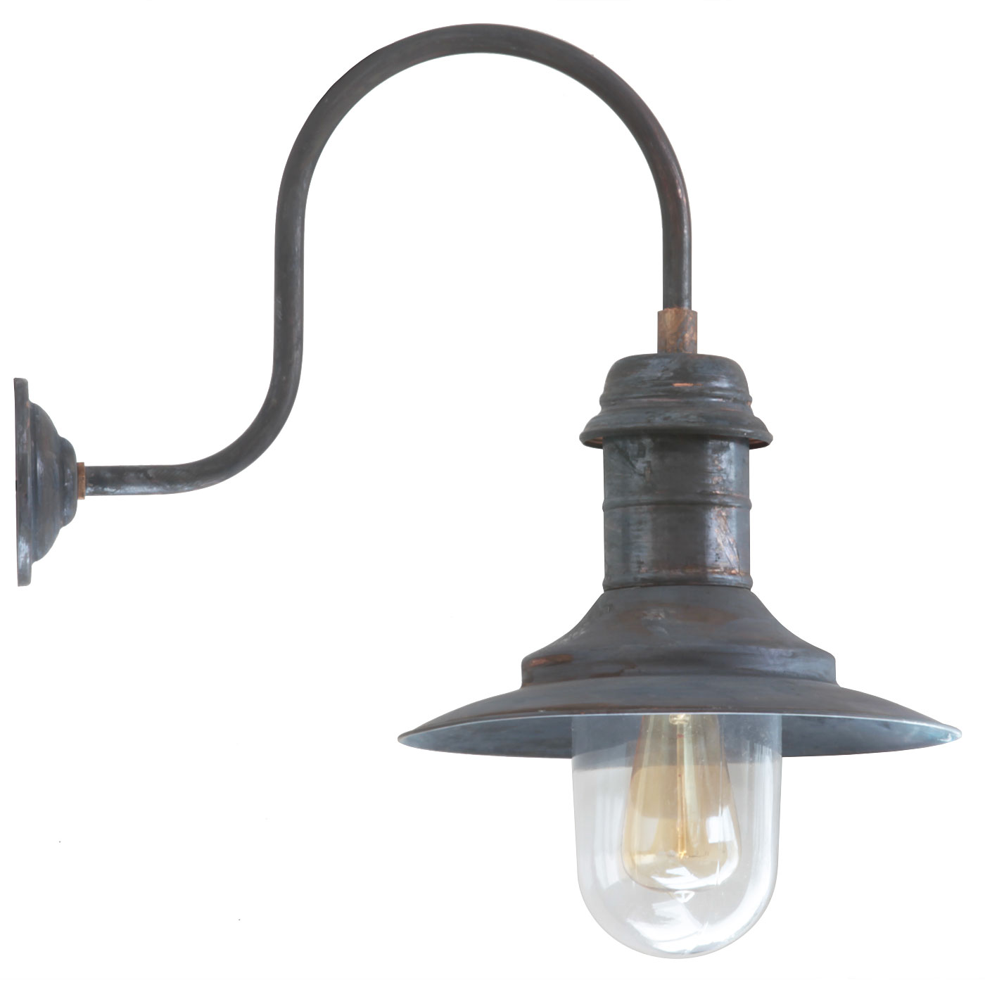 Historical Outdoor Wall Lamp Ulm Copper Patina RO 1600