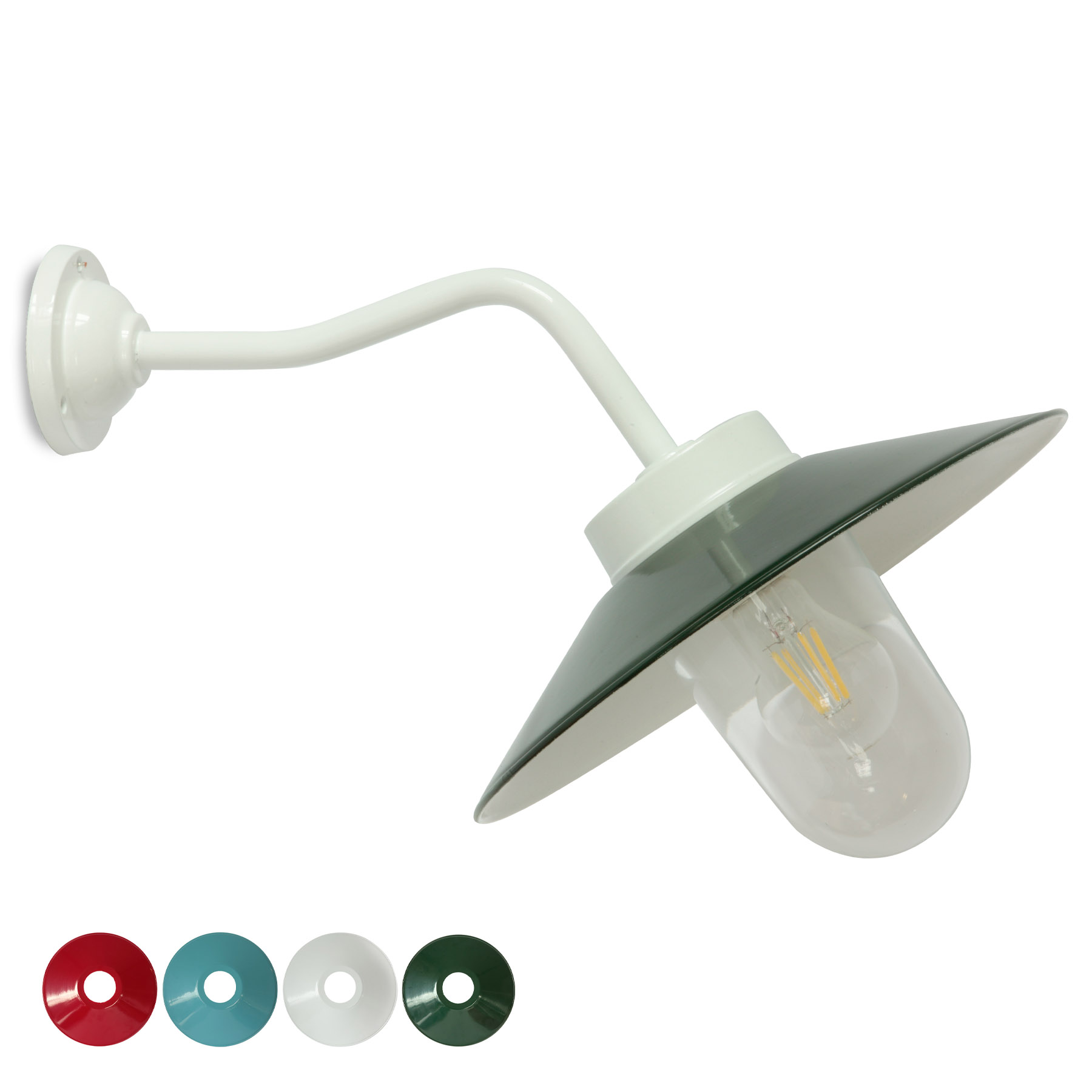 Classic Barn Lamp with aluminum shade in RAL colours