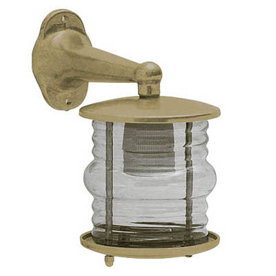 Small brass wall light N° 76 with wavy glass