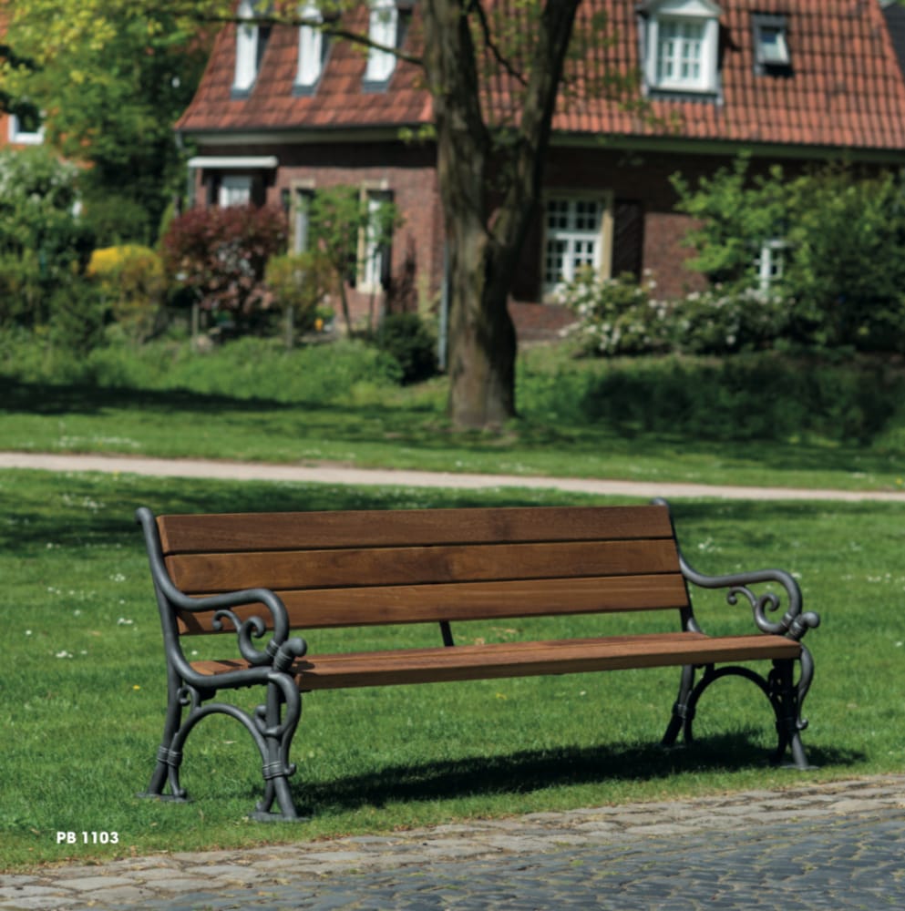 Cast iron bench with hardwood PB 1103