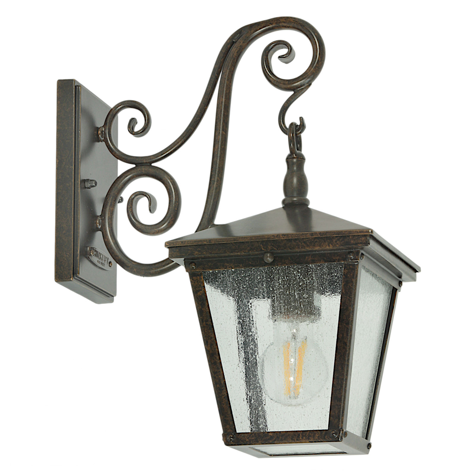 Kleine hängende Wandlaterne mit Bronze-Finish, 39 cm