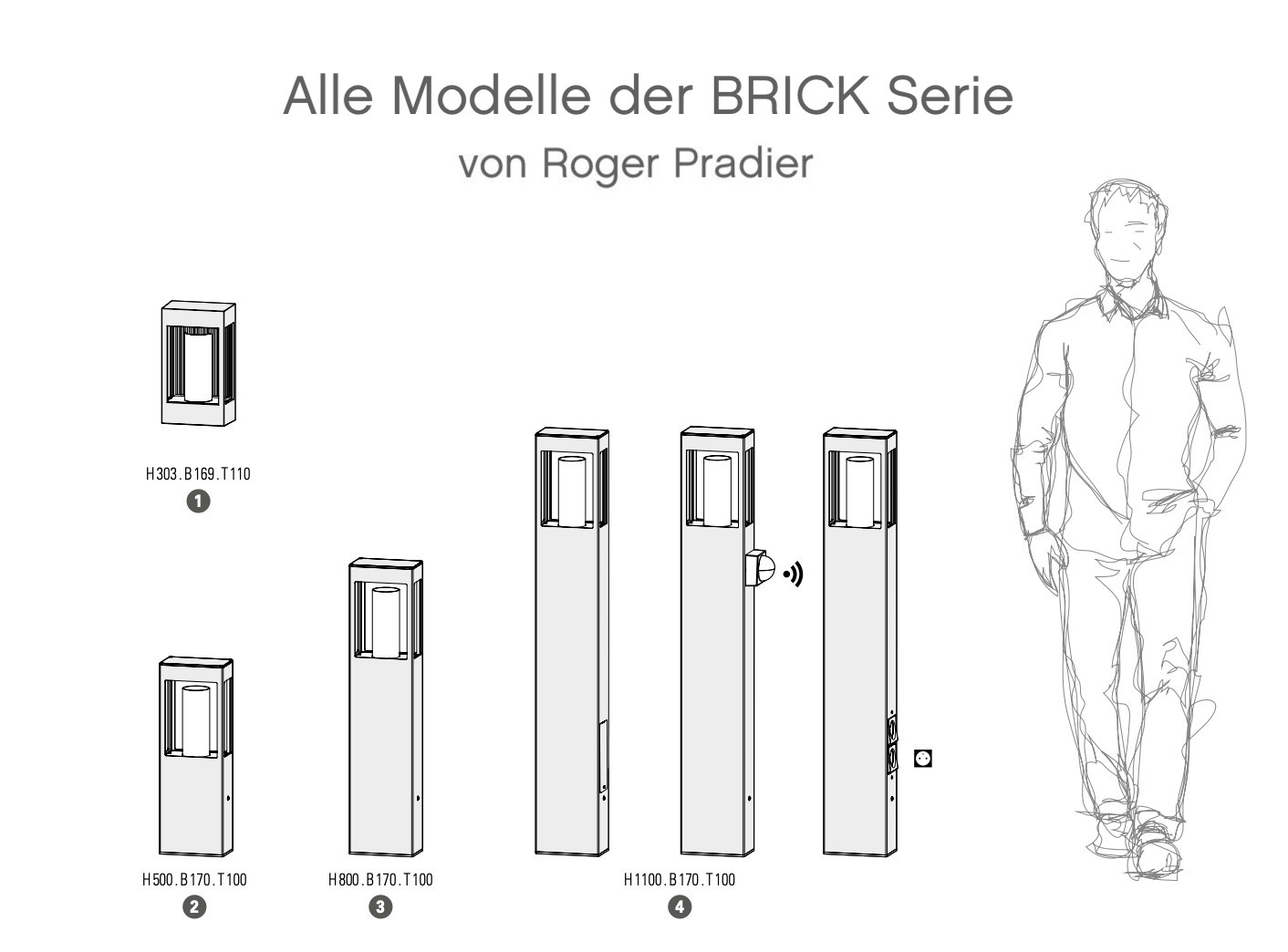 Wegeleuchte mit zwei Schuko-Steckdosen Brick, Bild 14