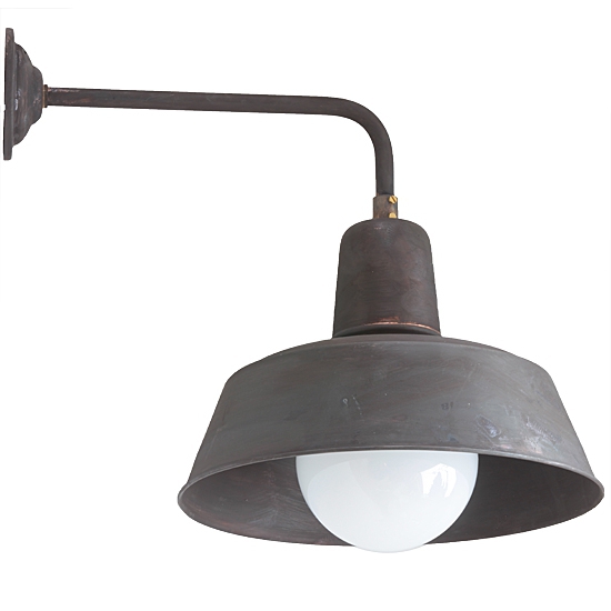 Industrial Style Wall Light Berlin W130 Copper Patina with Glass