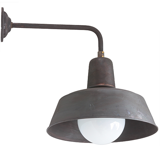 Fabrikleuchte in Kupfer-Patina: Wandleuchte Berlin W130 mit Glas Fabrikleuchte in Kupfer-Patina: Wandleuchte Berlin W130 mit Glas
