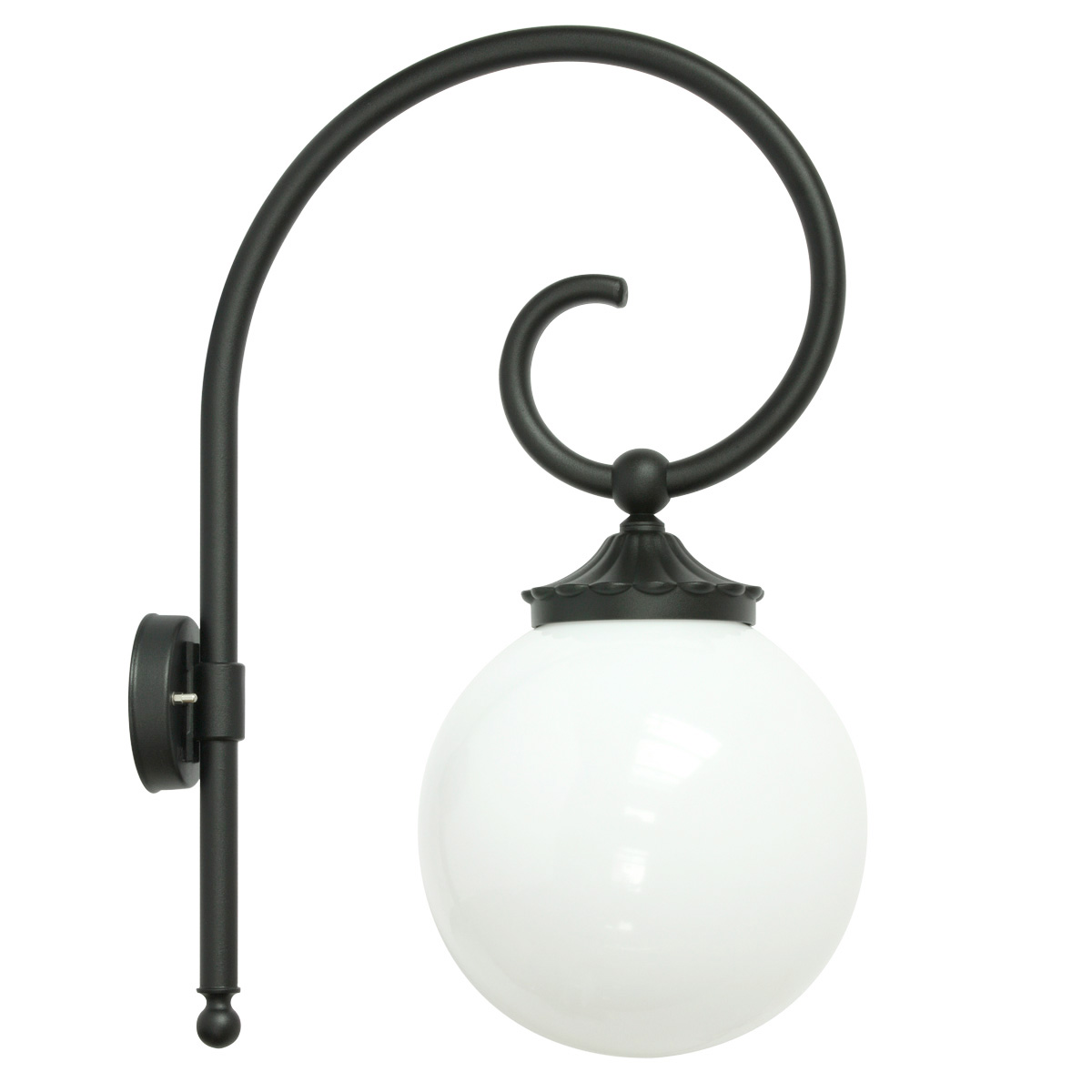 Globe Wall Light with Bishop's Arm Globe Wall Light with Bishop's Arm