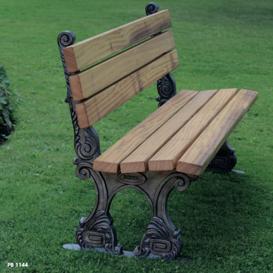 Park bench in cast aluminium with hardwood PB 1144