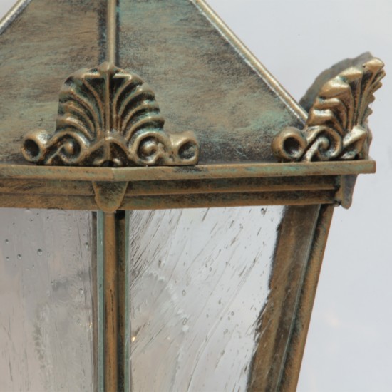 Bild 9: Detailfoto: Palmetten in Goldbronzefarben Nostalgische Wandleuchte Prag M-L 70 mit Jugendstilarm: Detailfoto: Palmetten in Goldbronzefarben