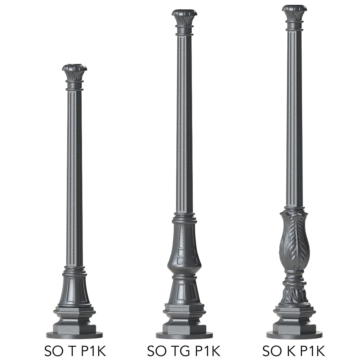 Kleine Aluminiumguss-Säule Sokrates SOT P1K 132 / 157 / 160 cm Kleine Aluminiumguss-Säule Sokrates SOT P1K 132 / 157 / 160 cm