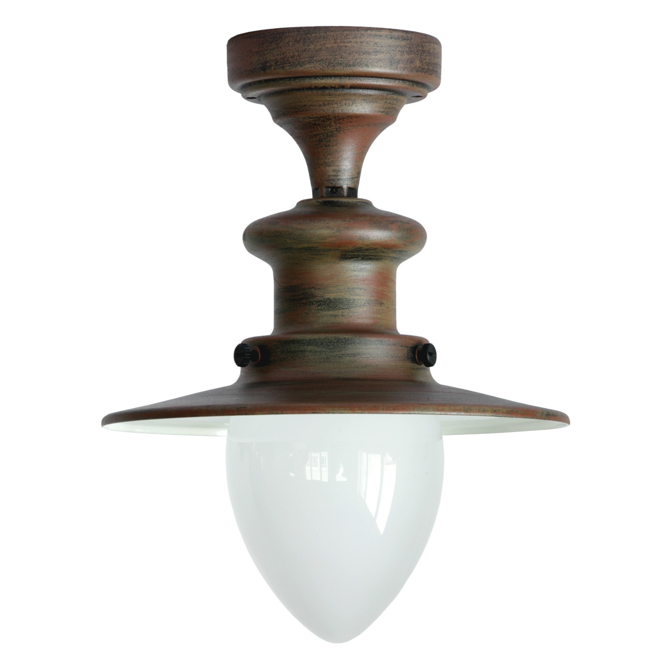 Factory-style Outdoor Ceiling Light with Real Glass
