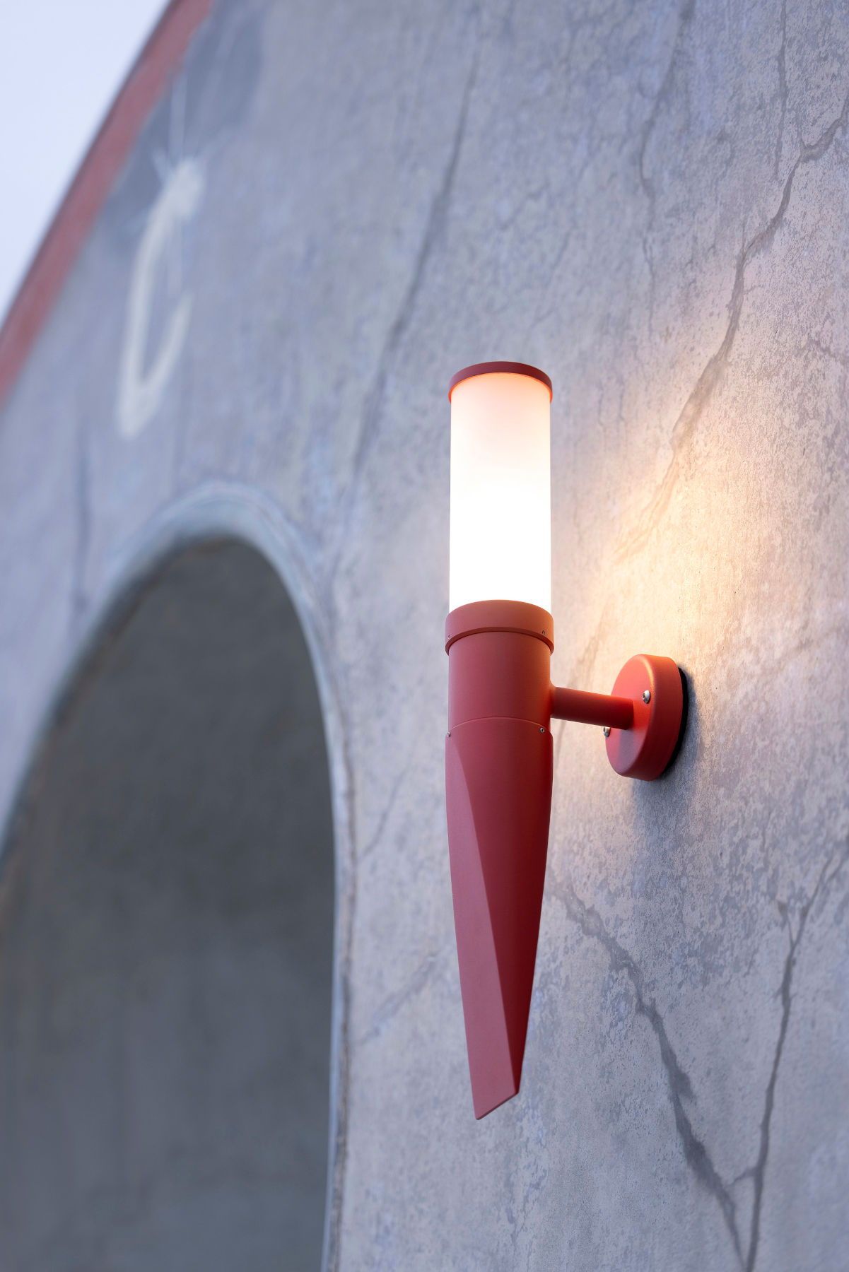 Moderne Wandfackel-Außenleuchte mit opalweißem Zylinder OL 11, IP55 , Bild 8