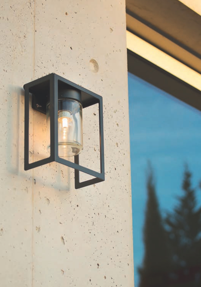 Bild 5: Dunkelgrau Flache Design-Außenlampe Hugy mit IP 65: Dunkelgrau