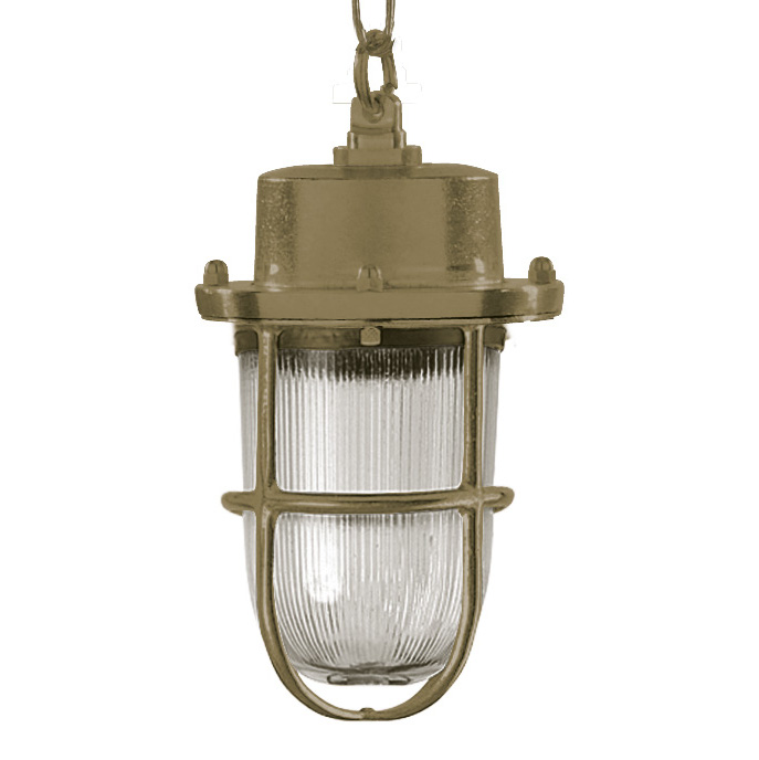 Industrial pendant brass light N° 59 with chain