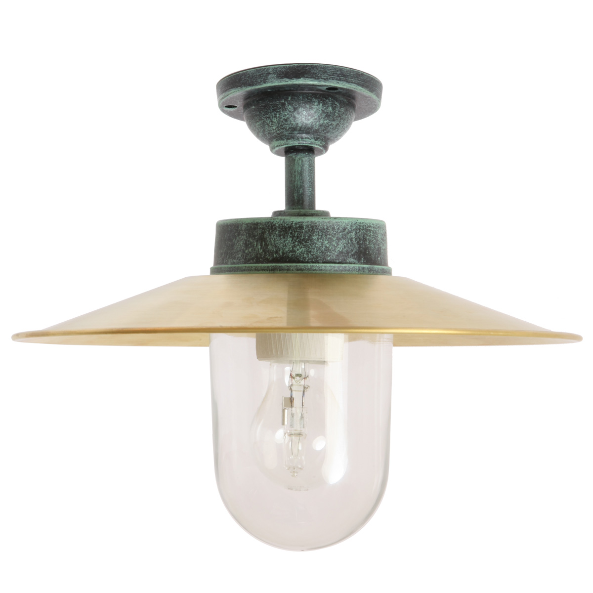 Classical Ceiling Barn Lamp 38-CL BR with Brass Shade