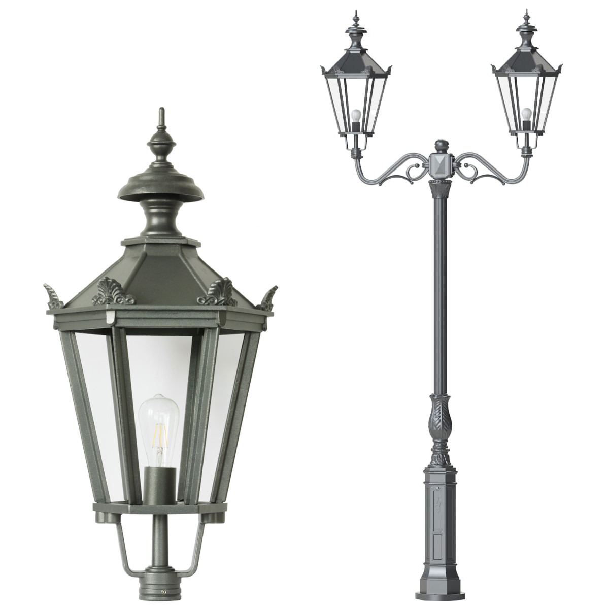 Große zweiflammige Schinkel-Mastleuchte S2KL.415.73, 360 cm Große zweiflammige Schinkel-Mastleuchte S2KL.415.73, 360 cm